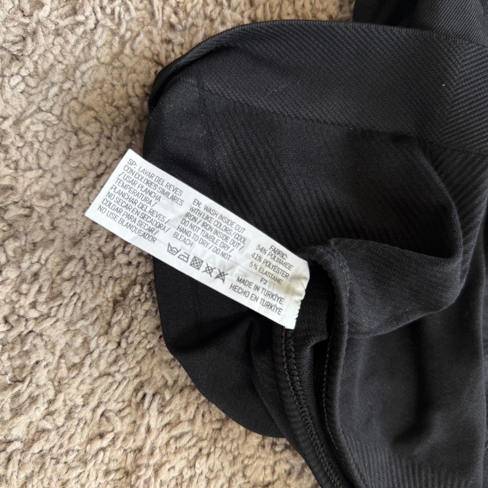 Alphalete Womens Black High Neck Seamless Ribbed Athletic Crop Top Size Small - Picture 7 of 9
